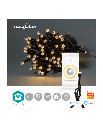 Nedis Oświetlenie Dekoracyjne Lekki Łańcuch Do Dekoracji Biały 50 Lamp Led 1,81 W G (Wifilx01W50)