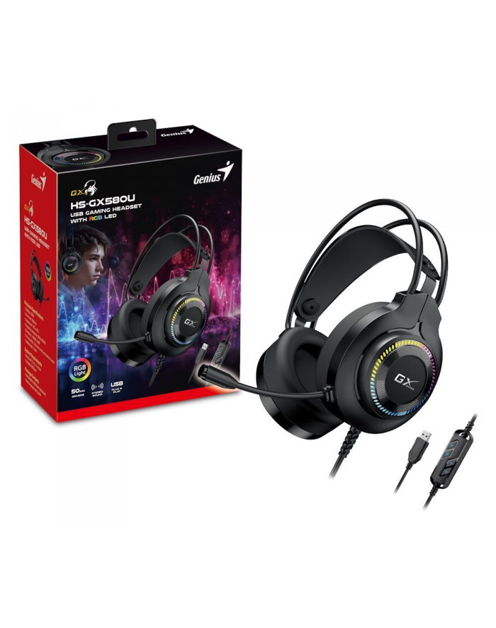 Genius GX GAMING HS-GX580U Czarne (31710028400) główny