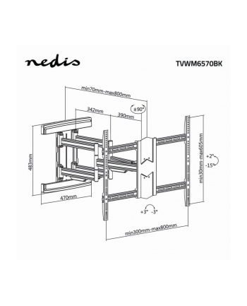 Nedis | 43-90&Quot;&Quot; Max. 70 Kg (Tvwm6570Bk)