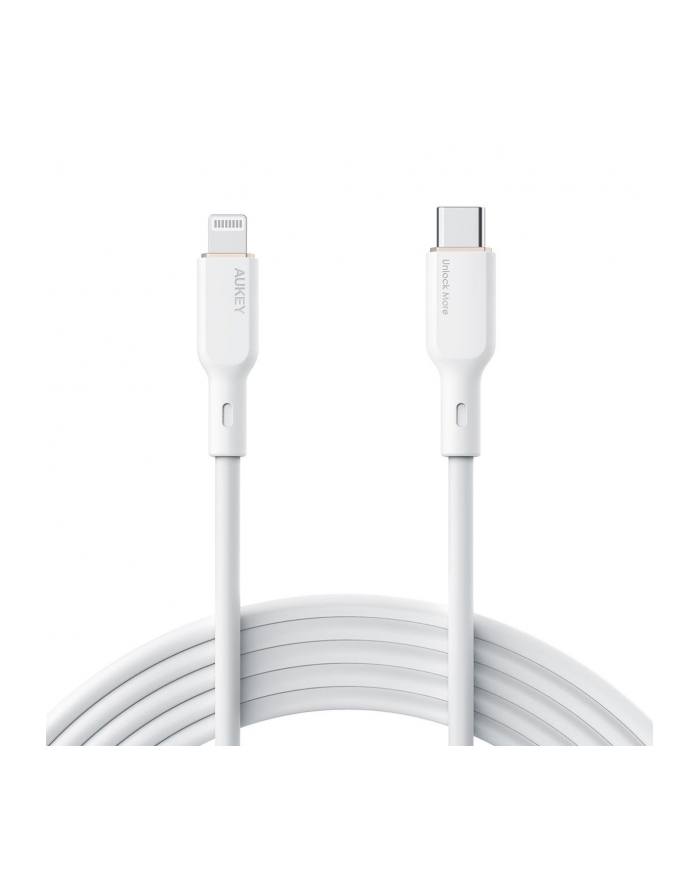 Kabel Aukey CB-SCL2 USB-C Lightning MFi 27W silikon 1,8m główny