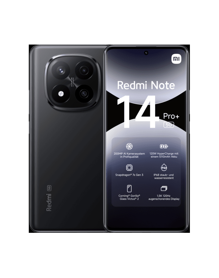 Smartfon Xiaomi Redmi Note 14 Pro+ 5G 8/256GB Midnight Black główny