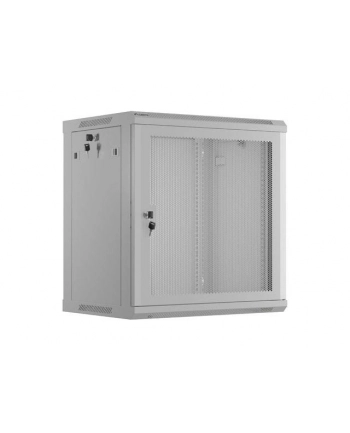 Szafa instalacyjna Rack wisząca 19'' 12U 600x450 szara drzwi perforowane Lanberg (flat pack) nr 1