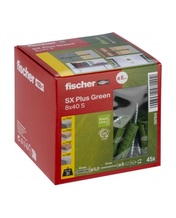 Fischer Kołek Ekspansywny Sx Plus Green 567814 8mm nr 2