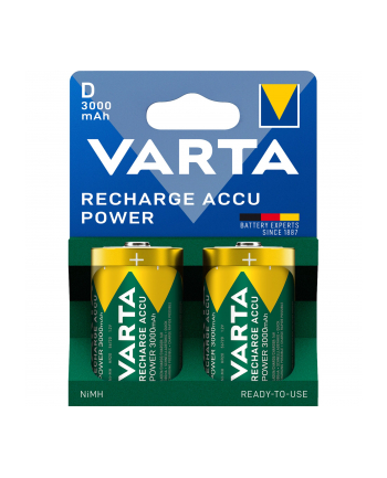 1x2 Varta Recharge Accu Power D Mono 3000 mAh