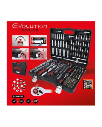 KS Tools 1/4 +3/8 +1/2  Steck- schlüssel Satz 255-tlg. nr 1