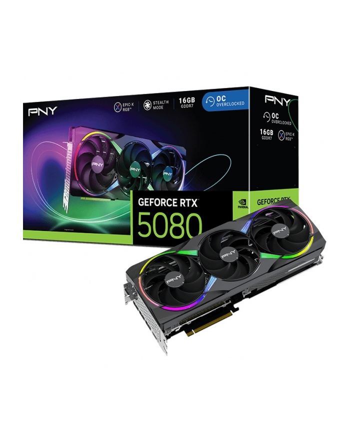 pny Karta graficzna GeForce RTX 5080 OC ARGB 3F 16GB 256-bit 960GB/s główny