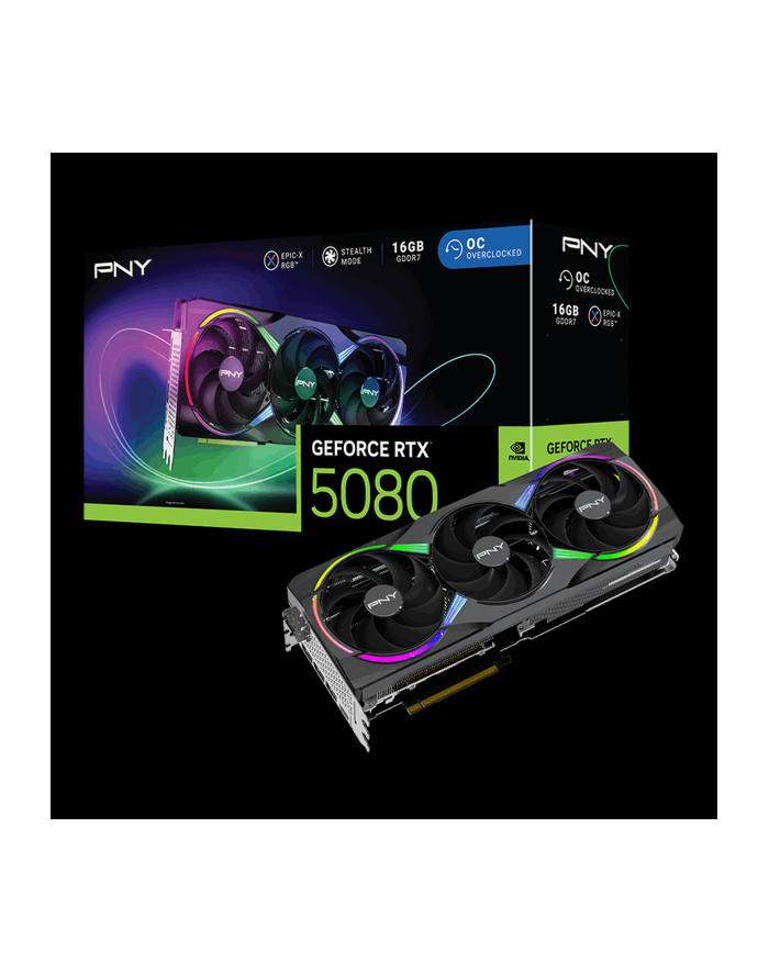 pny Karta graficzna GeForce RTX 5080 OC ARGB 3F 16GB 256-bit 960GB/s główny