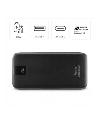 Hama Powerbank 20000 mAh antracyt (201719) nr 2