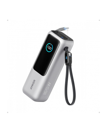 anker Powerbank ZOLO 25000mAh 165W wbudowany kabel USB-C srebrny