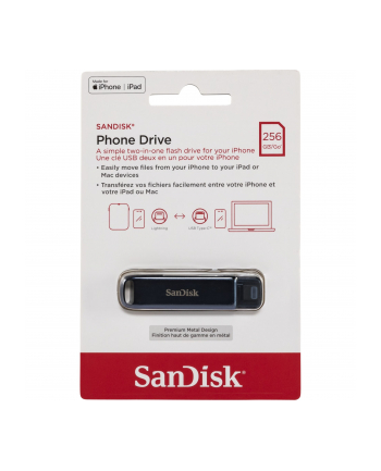 Sandisk iXpand Phone Drive 256GB USB 3.2 Typ C Granatowy (SDIXD0N256GGN6NE) nr 1