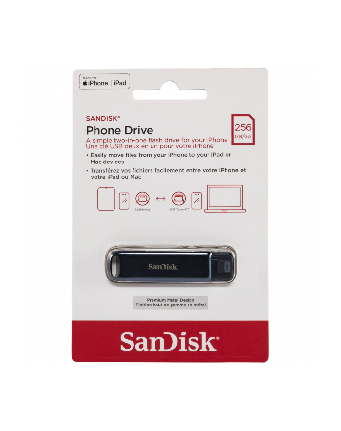 Sandisk iXpand Phone Drive 256GB USB 3.2 Typ C Granatowy (SDIXD0N256GGN6NE) główny