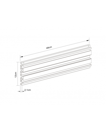 Multibrackets M Pro Series - Single Screen Rail 48Cm Black (7350073735082)