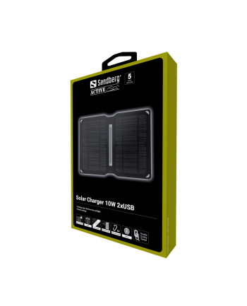 Sandberg Ładowarka Solarna 10 W 2 X Usb Ładowarka Solarna Czarna