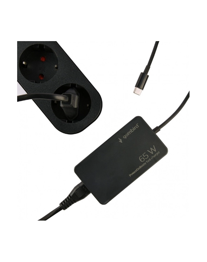 gembird Ładowarka uniwersalna 65W USB-C FC czarna główny