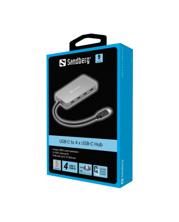 Sandberg HUB USB 4x USB-C + Brakx USB-A 3.1 (13641)