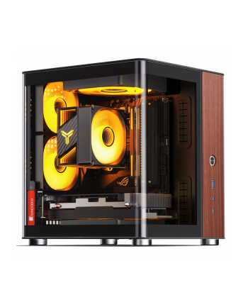 Jonsbo Tk-0 Pc Gehäuse, Mini-Tower, Mini-Itx, Tempered Glass, Holz - Schwarz (TK0BLACK)