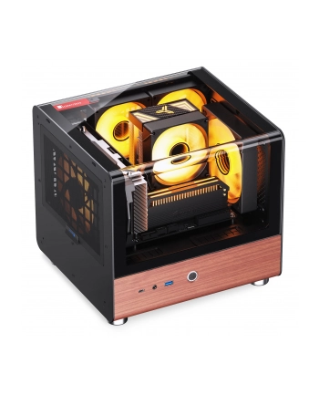 Jonsbo Tk-0 Pc Gehäuse, Mini-Tower, Mini-Itx, Tempered Glass, Holz - Schwarz (TK0BLACK)