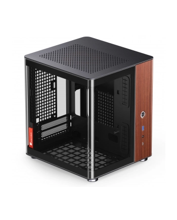 Jonsbo Tk-0 Pc Gehäuse, Mini-Tower, Mini-Itx, Tempered Glass, Holz - Schwarz (TK0BLACK)