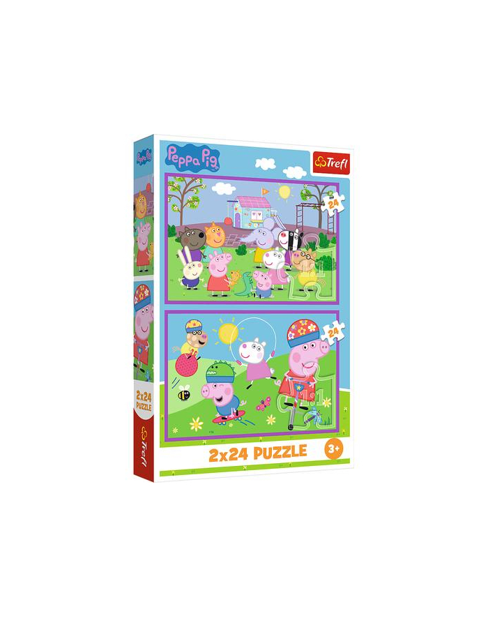trefl PUZZLE 2x24 Peppa na placu zabaw 34435 główny