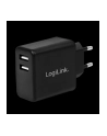 Logilink PA0210 Fast Charging adapter gniazda USB 2 x USB-A 12 W do smartfonów/tabletów/odtwarzaczy MP3-MP4/eBooków/nawigacji itp z zabezpieczen - nr 1