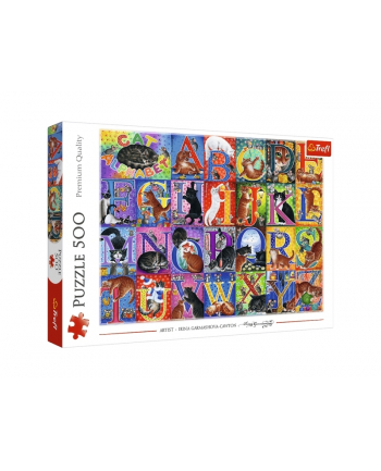 trefl PUZZLE 500 Koci alfabet 37527
