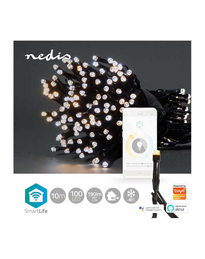 Nedis Dekoracja Świąteczna Wifilx02W100 Oświetlenie Dekoracyjne Lekki Łańcuch Do Dekoracji Biały 100 Lamp(Y) Led 3,21 W G główny