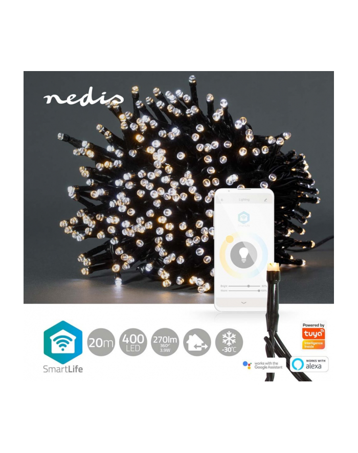 Nedis Dekoracja Świąteczna Wifilx02W400 Oświetlenie Dekoracyjne Lekki Łańcuch Do Dekoracji Biały 400 Lamp(Y) Led 3,88 W G główny
