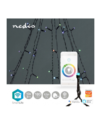 Nedis Dekoracja Świąteczna Wifilxt01C180 Oświetlenie Dekoracyjne Lekki Łańcuch Do Dekoracji Czarny 180 Lamp(Y) Led 5,7 W G