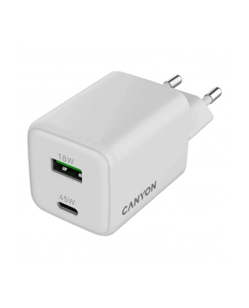 Canyon CU45AC GaN 45W 1xPD 1xQC EU Biała