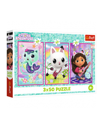 Puzzle 3x50el Poznajcie Gabby i kotki. Koci Domek Gabi 34876 Trefl nr 1
