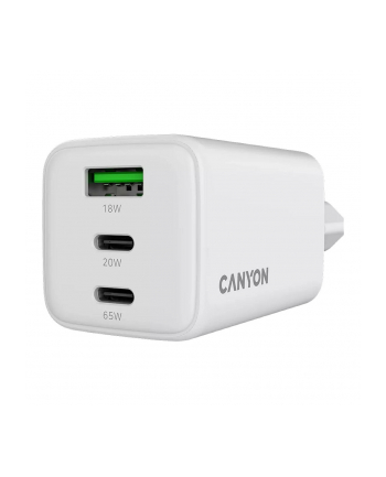 Canyon CU65ACC GaN 65W 2xPD 1xQC EU Biała Ładowarka sieciowa CU65ACC GaN 65W 2xPD 1xQC EU Biała nr 1