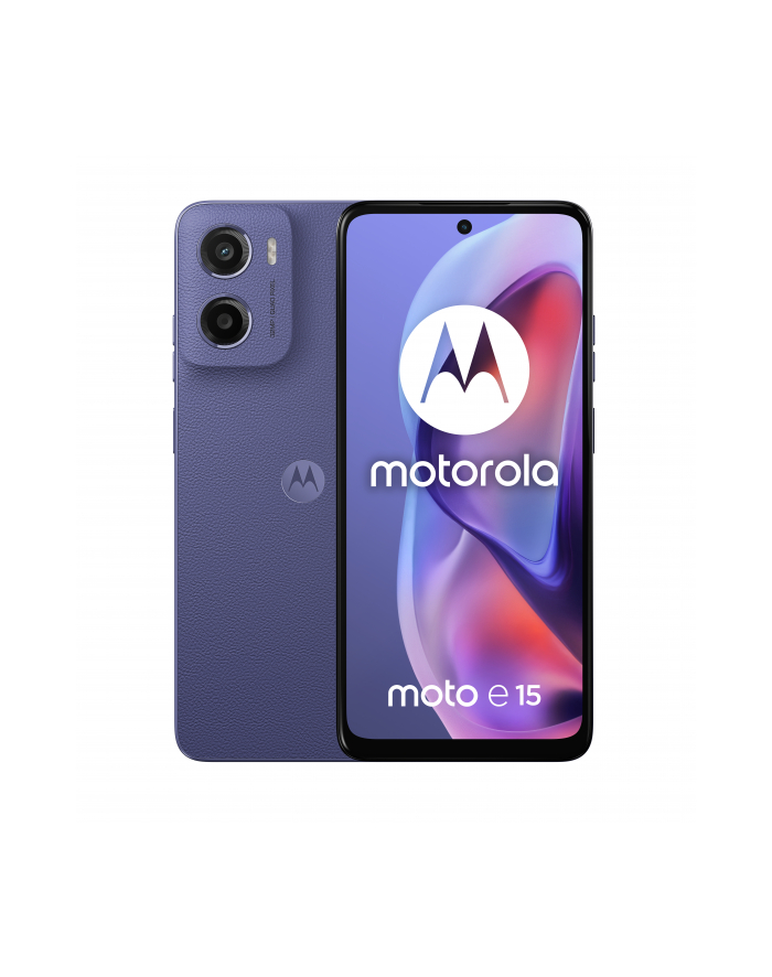 Motorola Moto E15 2/64GB Dual SIM Fresh Lavender 6,67'' 90Hz A-Si | Mediatek G81 | 2/64GB | 32MP | BT 5.4 | Dual SIM | 5200mAh | Android 14 Go główny