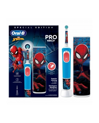 Oral-B Vitality Pro D103 Kids 3+ Spiderman + etui niebieski nr 1