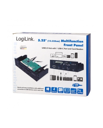 logilink Multifunkcyjny panel 5,25' z czyt. kart nr 1