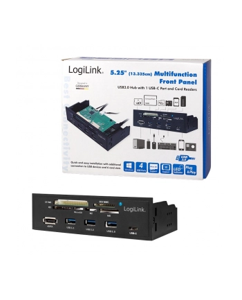 logilink Multifunkcyjny panel 5,25' z czyt. kart nr 2