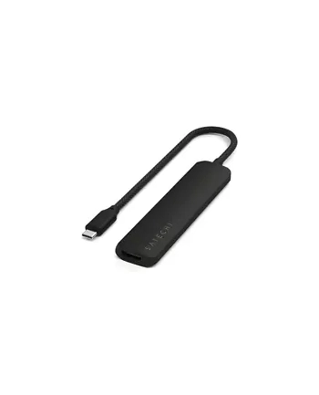 Satechi 6-w-1 USB-C Slim Multiport USB-C (USB-C, 2x USB-A, 4K HDMI, czytnik kart micro/SD) (czarny)