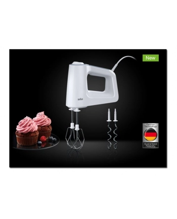 Braun HM 3100 WH Moc [W]: 500 | Ilość stopni prędkości: 5 | Rodzaj: ręczny | Funkcje: | Kolor: biały nr 1