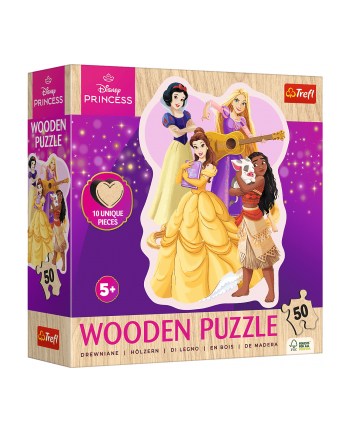 Puzzle drewniane 50el konturowe Urocze Księżniczki. Princess 20257 Trefl nr 2