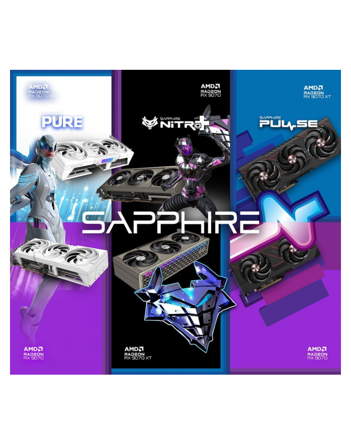 sapphire technology Karta graficzna Radeon RX 9070 NITRO+ 16GB OC GDDR6 256bit 2DP/2HDMI główny