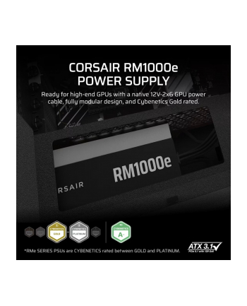 corsair Zasilacz RM1000e PCIe5.1 80+GOLD F.MODULAR ATX3.1