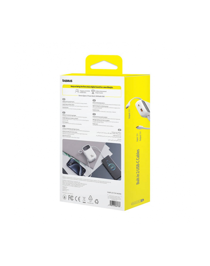 Baseus QPow 2 10000 mAh 30W 2xUSB-C biały główny
