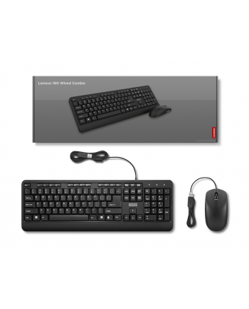 Zestaw klawiatura + mysz Lenovo 160 Czarna (GX31L52655) nr 1