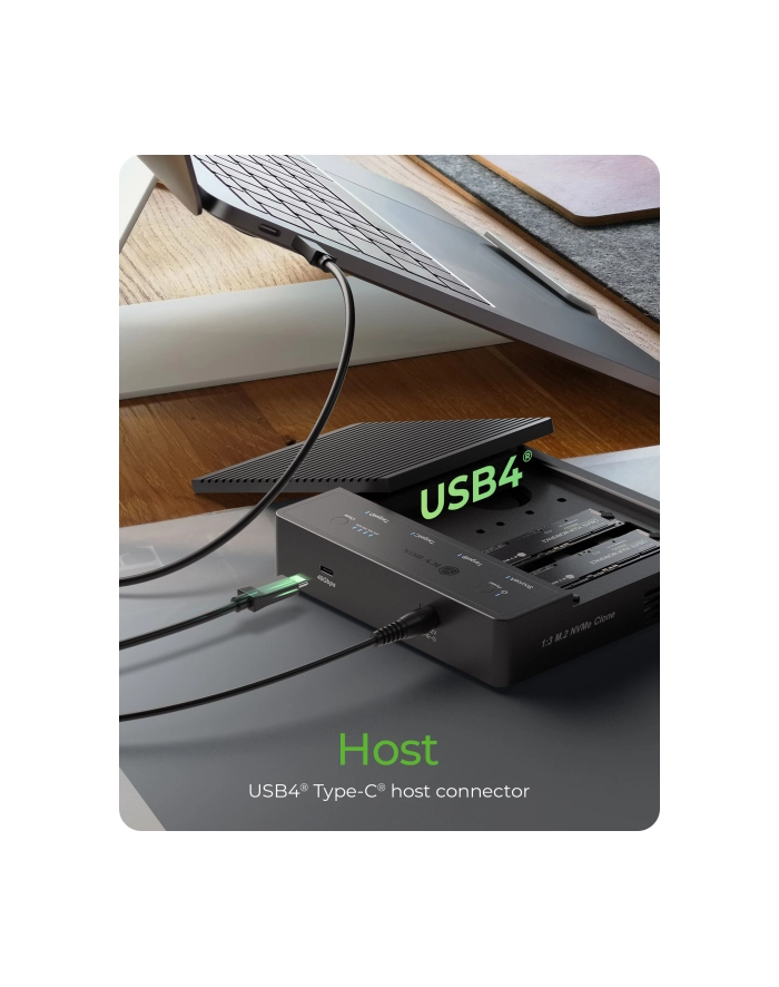 icybox Duplicator (klonowanie 1:3) dla NVMe M.2 SSD IB-4013MCL-C4 4-Bay USB4 główny