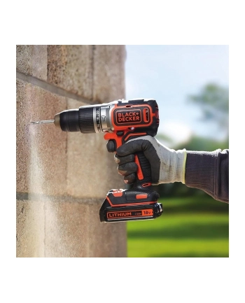 Akumulatorowa wiertarko-wkrętarka udarowa Black&Decker BCD383D2XK PowerConnect - 2 akumulatory 18V/2.0Ah nr 1