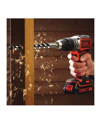 Akumulatorowa wiertarko-wkrętarka udarowa Black&Decker BCD383D2XK PowerConnect - 2 akumulatory 18V/2.0Ah nr 2