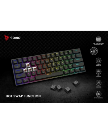 savio Klawiatura mechaniczna BLACKOUT X2 OUTEMU Brown, Hot Swap