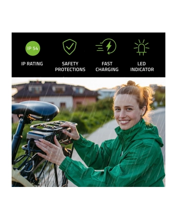 qoltec Ładowarka do roweru skutera elektrycznego 36V | 42V | 2A | 5.5*2.1 | wodoodporna + kabel zasilający nr 1