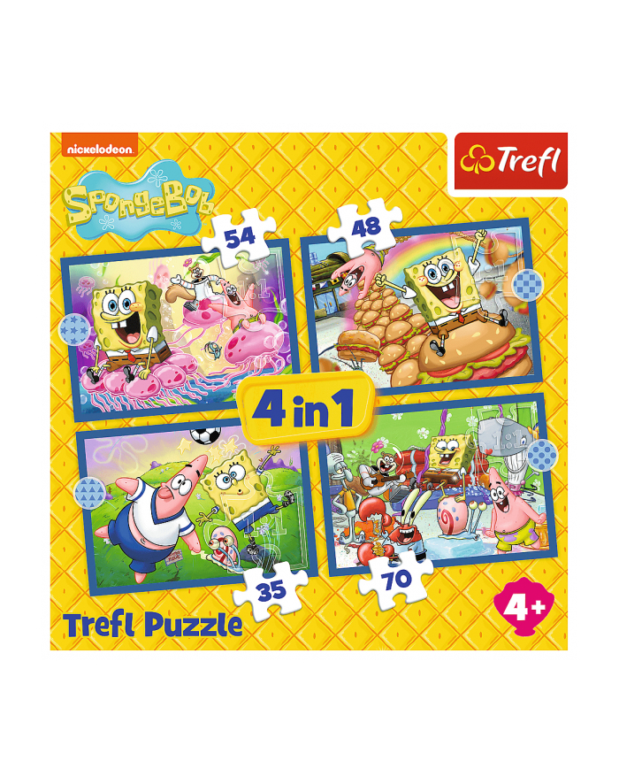 Puzzle 4w1 Podwodne życie SpongeBoba. SpongeBob 34674 Trefl główny