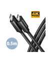 axagon BUCM32-CM05AB Kabel USB-C - USB-C 3.2 Gen 2 0.5m, PD 100W, 5A, 4K HD, ALU, oplot, czarny - nr 28
