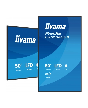 iiyama Monitor 75 '' LH7564UHS-B1AG, 24/7,VA,ANDROID14,4K,500cd,5000:1,    2xHDMI ,USB-C,RJ45, RS-232c, IR, 2x10W, 2xUSB, UCHWYT ŚCIENNY,iiSignage2,WiFi,Fa nr 2